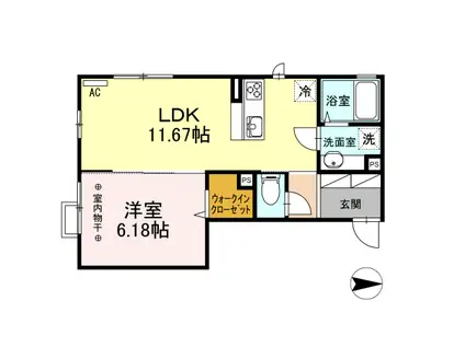メゾン ルミエール(1LDK/2階)の間取り写真