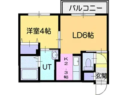 エクセル黄金北(1LDK/3階)の間取り写真
