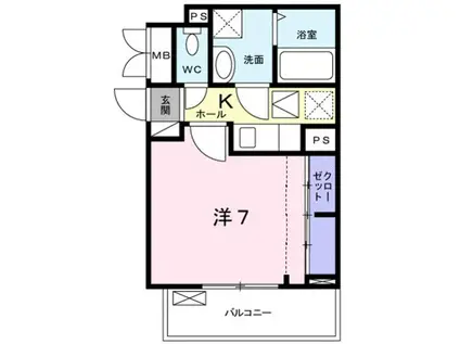 プログレス F 2番館 守山市古高町(1K/2階)の間取り写真