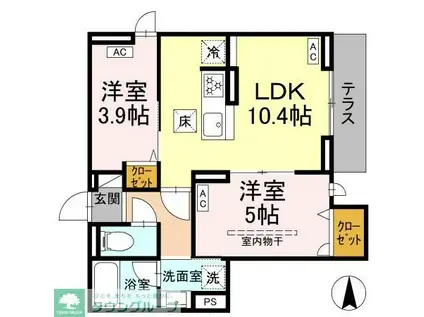 セレスティア上北沢(2LDK/1階)の間取り写真