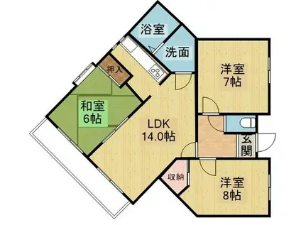 セレーブル(3LDK/2階)の間取り写真
