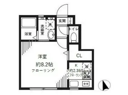 サニータウン武蔵野(1K/1階)の間取り写真