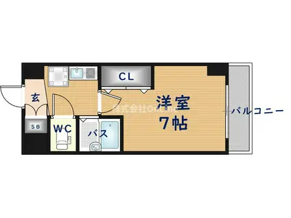 グランドオーク高井田(1K/6階)の間取り写真