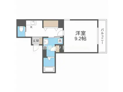 ARRIATE北桜塚(1K/1階)の間取り写真