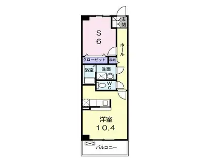 フォーリストヴィレッジ弐番館(ワンルーム/1階)の間取り写真