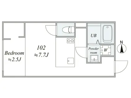TRIAS148(1LDK/1階)の間取り写真