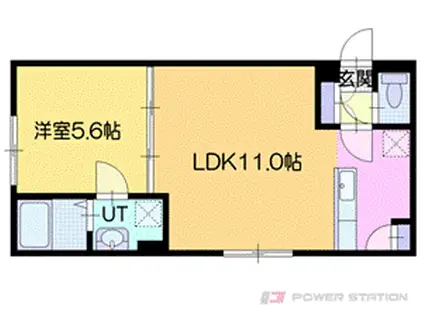 ソレイユ(1LDK/2階)の間取り写真
