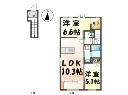 フィネッツア(2LDK/2階)の間取り写真