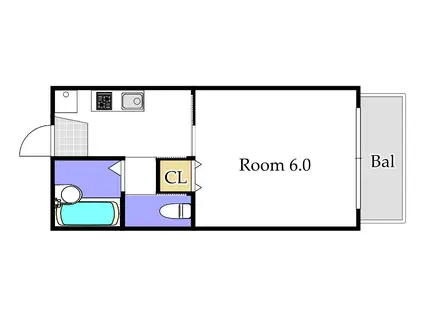 RAFFINEHILLS(1K/2階)の間取り写真