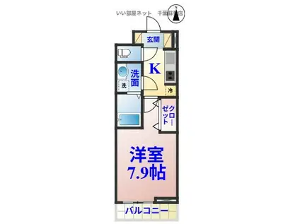 カーサ・ラッフィナートII(1K/2階)の間取り写真