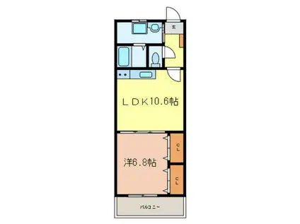 OCEANII(1LDK/8階)の間取り写真