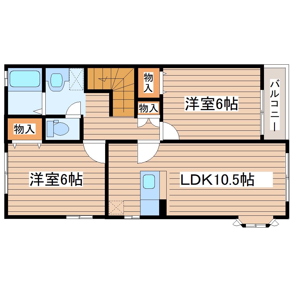 スケッチ 1番館(2LDK/2階)の間取り写真