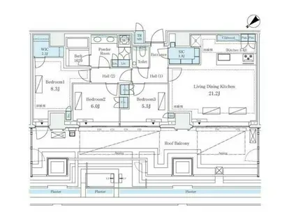 三田ガーデンヒルズ(3LDK/7階)の間取り写真