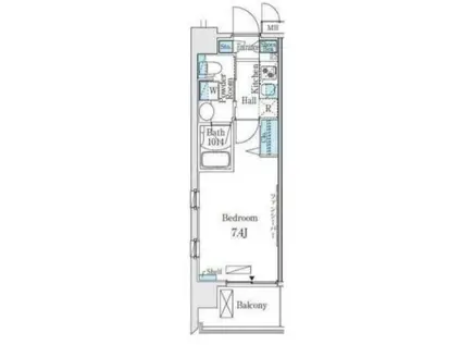 エスタート品川南大井II(1K/4階)の間取り写真