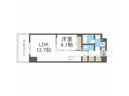 DIMUS北浜(1LDK/8階)の間取り写真