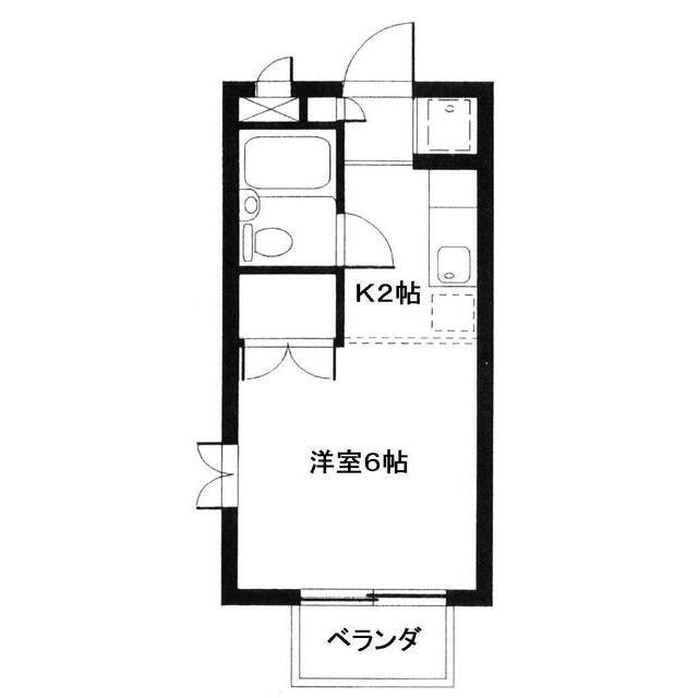 エスターテ湘南(1K/2階)の間取り写真