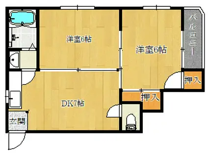 MKマンション玉津(2DK/7階)の間取り写真