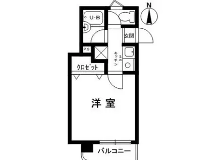ベルカンポ宝津(ワンルーム/3階)の間取り写真