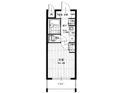 コスモ横浜保土ヶ谷(1K/6階)の間取り写真