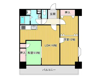 RESIAS OHASHI SPINEL(2LDK/2階)の間取り写真