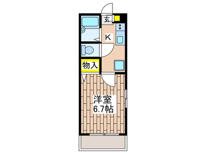 オメガパレス(1K/2階)の間取り写真