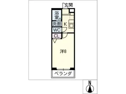 パークステイ鏡ヶ池(1K/1階)の間取り写真