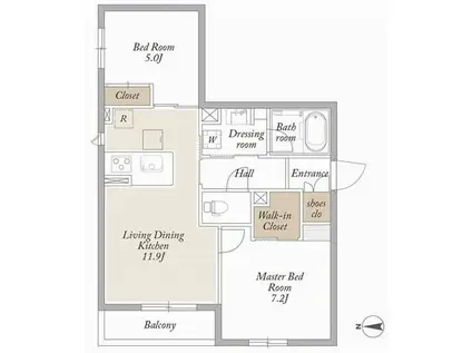 プラチナレジデンス(2LDK/2階)の間取り写真