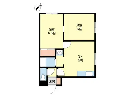 ビッグバーンズマンション伏古I(2DK/4階)の間取り写真