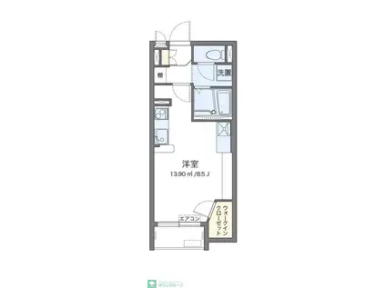 ミランダトミーハイム(ワンルーム/1階)の間取り写真