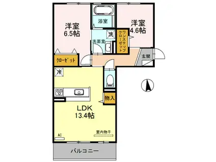 ビスターレ(2LDK/2階)の間取り写真