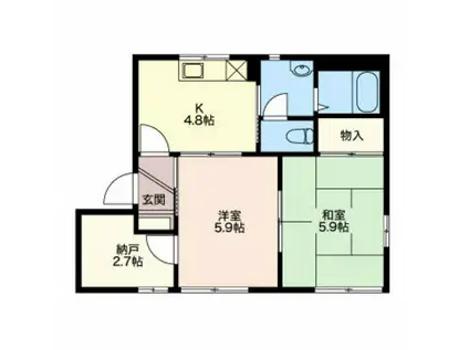 フレグランスマロニエA(2K/1階)の間取り写真