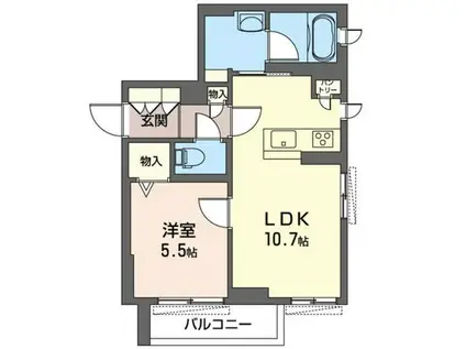 メルベイユ(1LDK/2階)の間取り写真