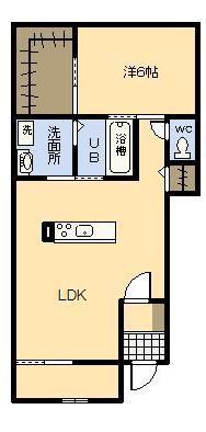 フェリーチェ リノ(1LDK/1階)の間取り写真