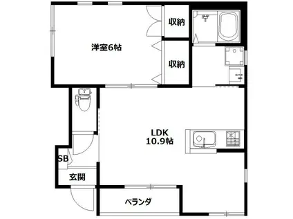 クレストIWAI(1LDK/1階)の間取り写真