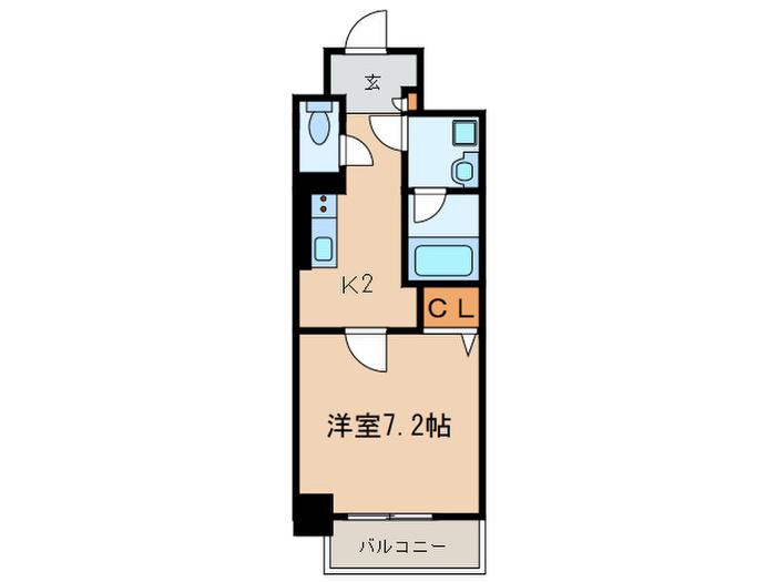 メイプル岩塚本通(1K/6階)の間取り写真