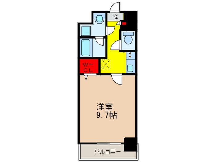 LSC川西(1K/2階)の間取り写真