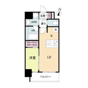 D.CLAREST本庄東FJRE(1LDK/4階)の間取り写真