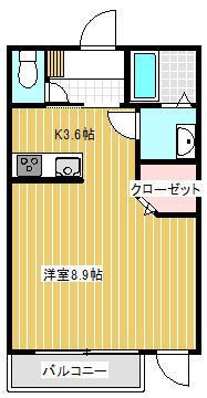 リジエール(ワンルーム/1階)の間取り写真