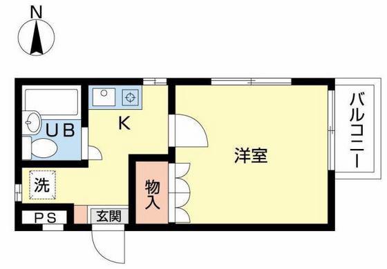 RIAN津島南(1K/2階)の間取り写真