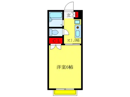 ヴェール小日向(2DK/3階)の間取り写真