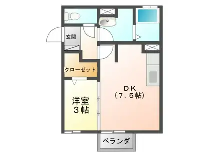 メゾン・ぐれーす(1DK/1階)の間取り写真