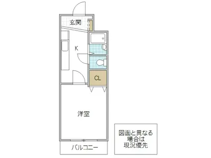 リエス水戸大町(1K/5階)の間取り写真