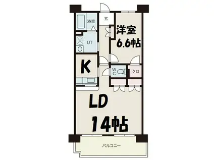 サンコート砂田橋 1棟(1LDK/3階)の間取り写真