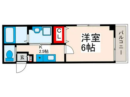 リンクスヤマダ(1K/1階)の間取り写真