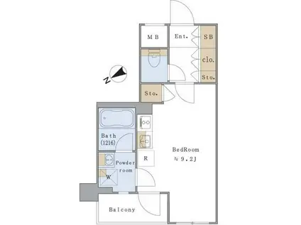 BRILLIA IST 文京茗荷谷(ワンルーム/2階)の間取り写真