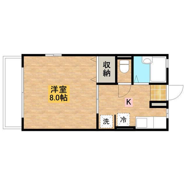 すみれハイツ(1K/1階)の間取り写真
