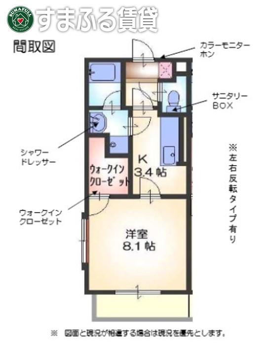 ロイヤルロード(1K/2階)の間取り写真