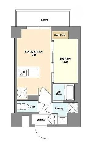 VORT扇橋RESIDENCE(1DK/9階)の間取り写真