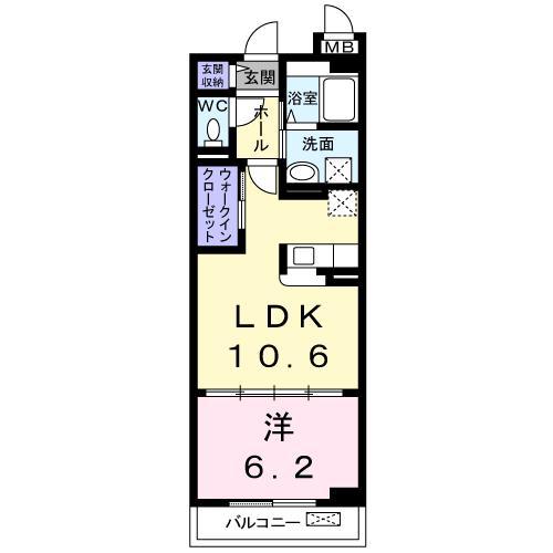 ジョイエイト(1LDK/1階)の間取り写真