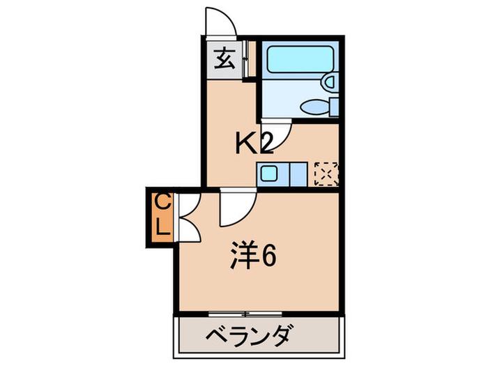HISSA CURAR(1K/3階)の間取り写真